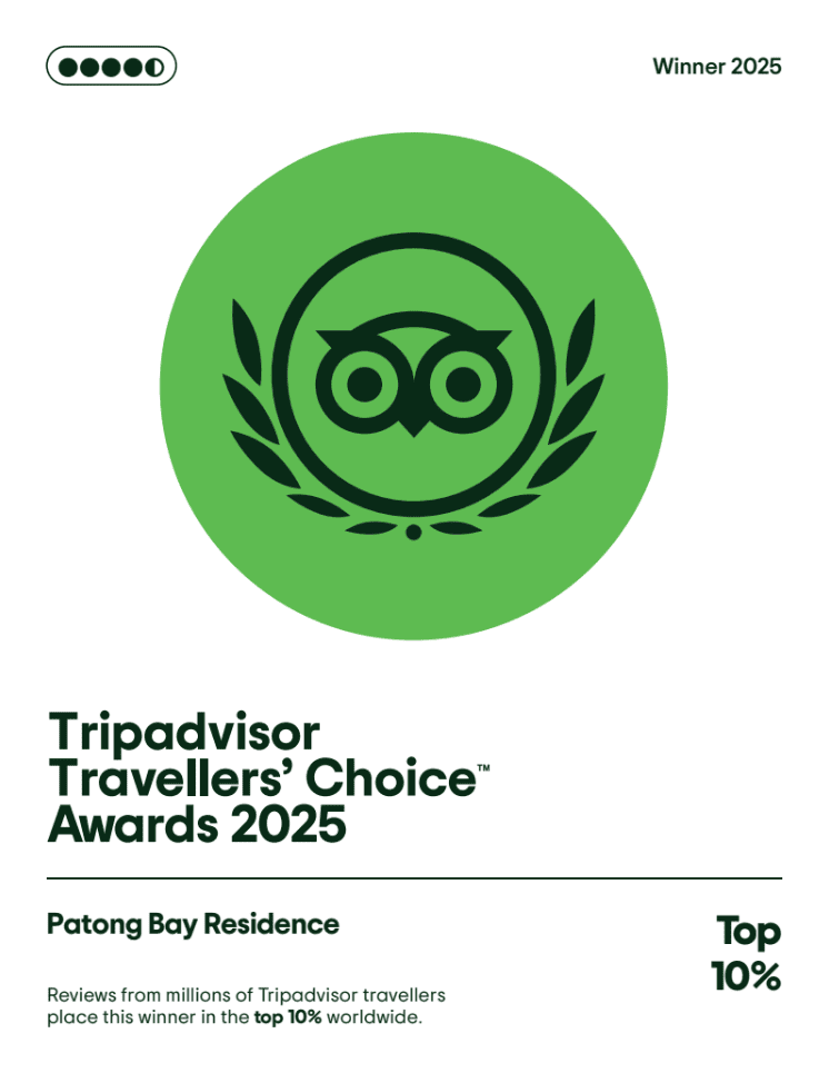 Patong Bay Residence win Tripadvisor Travellers' Choice Awards 2025